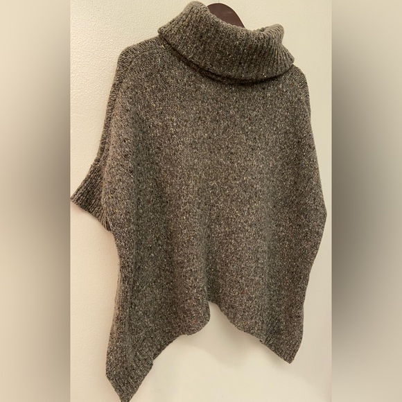 Theory Granito Liesele Turtleneck Poncho Chunky Oversize Sweater Women's Small - Picture 2 of 7